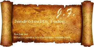 Jendrolovits Fodor névjegykártya