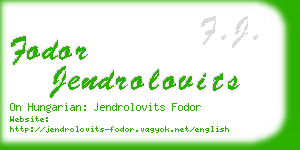 fodor jendrolovits business card